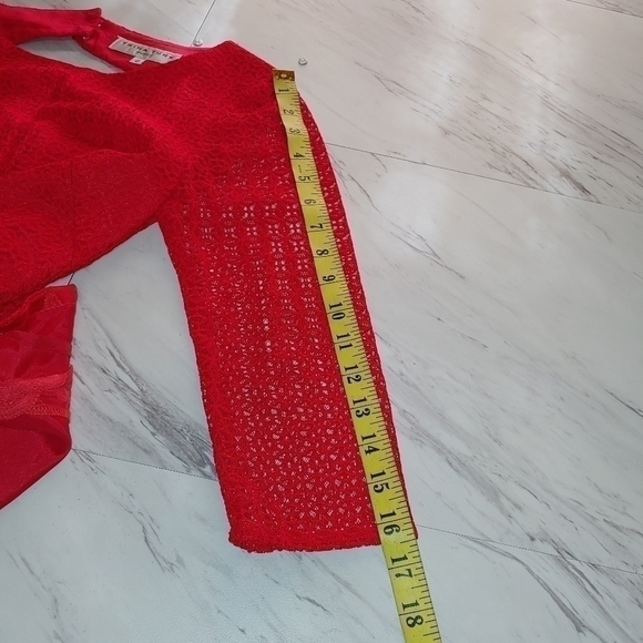 Red Trina Turk eyelet dress - Picture 7 of 9